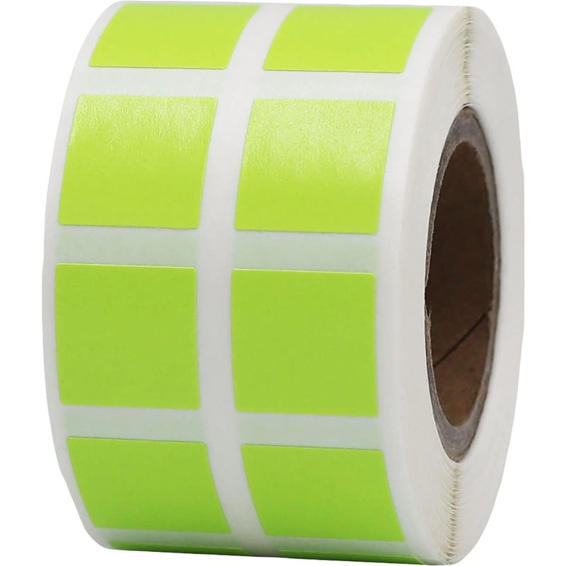 InStockLabels.com Hot Green 1/2" Inch Square Adhesive Labels 1,000 Color Coding Dot Stickers for Efficient Inventory Management, Crafting Projects, and Organizational Tasks in Offices, Schools, and Homes - Image 1
